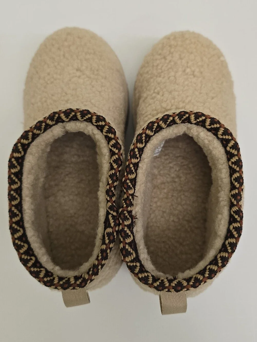 Girls BEARPAW Cozy Sherpa Platform Ankle Slippers - Beige